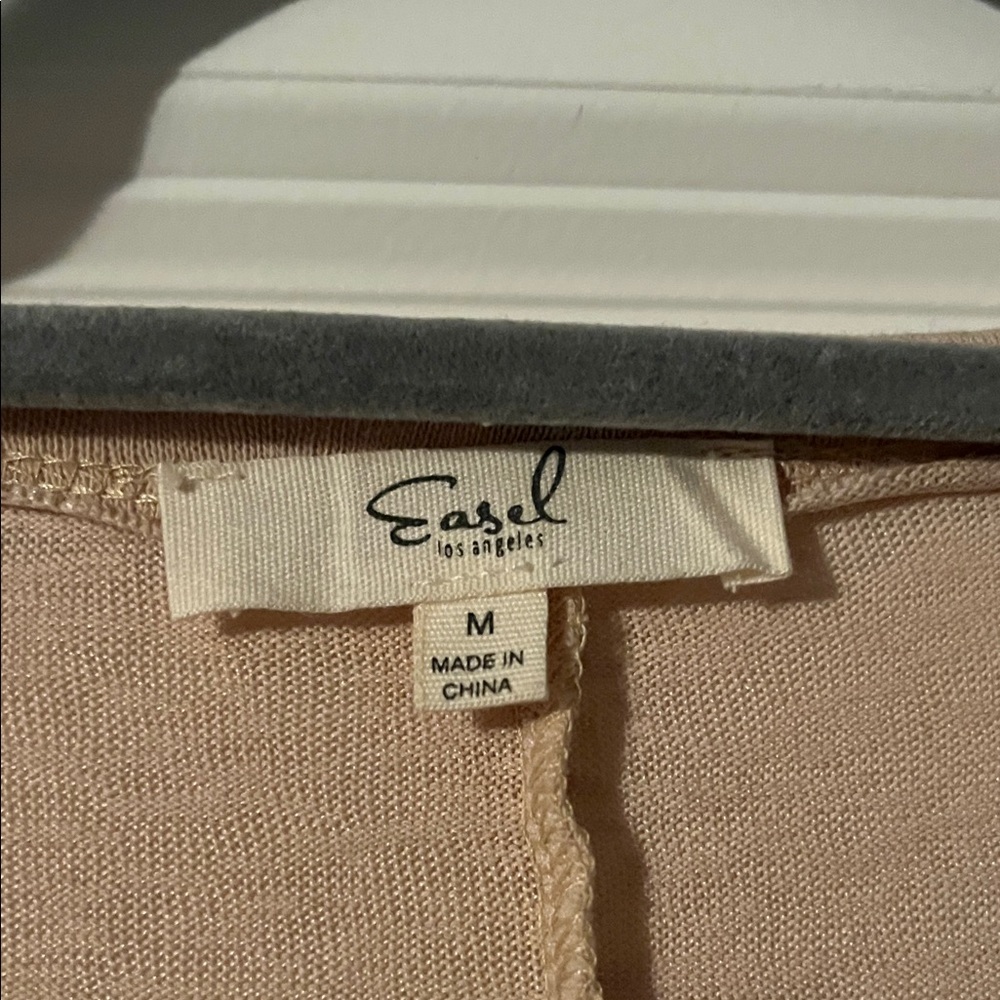 Easel Tan Ruffled Blouse - Picture 2 of 5